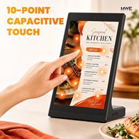 Layar Digital Signage Android MWE US Stock 10.1 Inch HD Glossy dengan Layar Sentuh, Kios WiFi/USB untuk Restoran, Ritel, dan Resepsionis