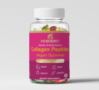 Compléments alimentaires de haute qualité pour la croissance des cheveux, des ongles et une peau saine, gommes au collagène avec biotine + multivitamines BESHERO