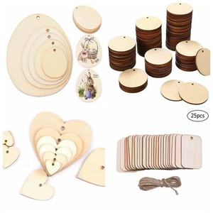 Étiquettes artisanales en bois en forme d'œuf Holiford, 5 tailles avec trou pour décorations de Pâques, fournitures de fête - Product Image 5