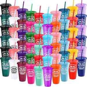 Superbe Tasse de Voyage à Café 24 Oz avec Couvercle et Paille – Cadeau de Remerciement Inspirant – Gobelets Réutilisables en Plastique - Product Image 1