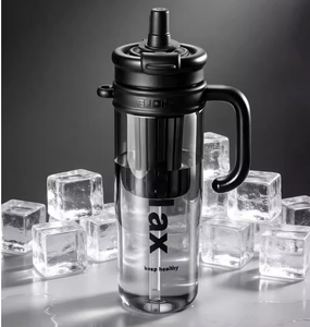 <b>Large</b> Capacity PC Plastic Water Bottle with Straw and Tea Infuser Leak Proof Portable Drink Cup for Travel Outdoor - Product Image 5