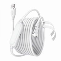 Câble de liaison de 5 m (16 pieds) avec port de charge pour Meta Quest 3/3S/Pico 4 PCVR/SteamVR. Câble de liaison USB 3.0 vers USB C 5 Gbps Super Rapide