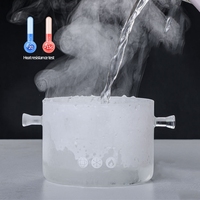 Casserole en verre borosilicate haute résistance à la chaleur, multifonctionnelle, pour la cuisine domestique, avec deux poignées et couvercle, pour cuisinière à gaz