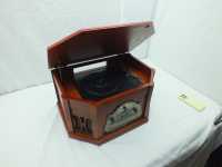 Lecteur de CD Audio Classique Gramophone en Bois Disques MP3 CD Cassette Centre Musical Nostalgique Disques Vinyle Platine