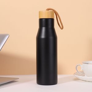 IStapromo Regalos: Vaso Térmico de Acero Inoxidable con Revestimiento de Bambú para Coche, Deportes al Aire Libre, Diseño de Dibujos Animados, Botella Termo al Vacío - Product Image 4