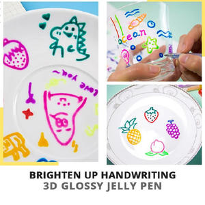 Ensemble de stylos à encre gel 3D brillants, 6 à 12 couleurs, stylos gel fluorescent à paillettes, 1,0 mm, surligneurs, stylo de peinture DIY - Product Image 5