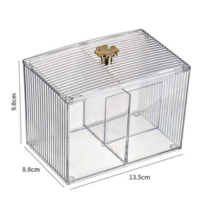 Cotton Pad Storage <b>Box</b> With Drawers Transparent Cosmetic Organizer For Desktop <b>Makeup</b> Storage Pet Material - Product Image 5