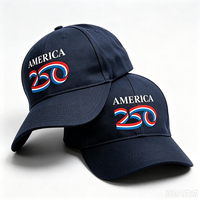Casquette de baseball réglable style rétro USA 250e anniversaire, effet délavé, avec broderie patriotique Aigle Chauve, style américain