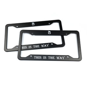 Couvercle de cadre de plaque d'immatriculation de support de plaque de voiture en plastique noir imperméable réutilisable imprimé de logo personnalisé pour la taille américaine standard - Product Image 6