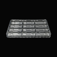 Barquette en plastique PET transparente jetable, écologique, personnalisée en usine, pour bonbons et chocolats, avec logo couleur sur mesure