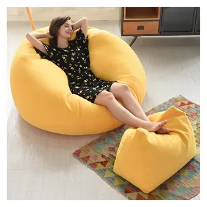 YJ Factory Direct Wholesale Bean Bag Sofá Cadeira Quarto Canto Couch Cover (Sem enchimento) Sala de estar Recliner Beanbag Lounger