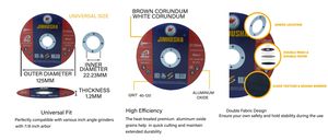 JINHUSHA 9 "230x 2mm高硬度T41フラットカッティングホイール研磨ディスク耐久性のある酸化アルミニウムセラミックステンレス鋼ジルコニア - Product Image 4