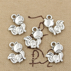 Dijes zorro 15x14mm colgantes de Color plata tibetana joyería antigua fabricación DIY artesanía hecha a mano - Product Image 3