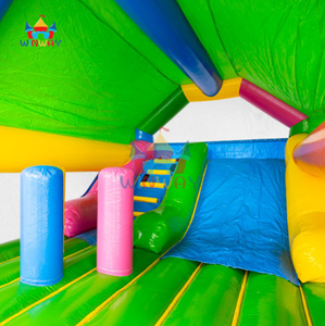 Château gonflable arc-en-ciel avec toboggan, qualité commerciale, coloré, pour les fêtes d'anniversaire des enfants et les jeux en plein air - Product Image 4