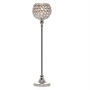 Bougeoirs vintage avec perles en cristal, porte-bougie - Product Image 1