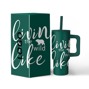 Gobelet isolé étanche 24 oz avec poignée couvercle en paille tasse de voyage en acier inoxydable sans BPA cadeaux pour femmes/hommes - Product Image 1