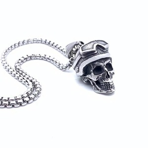 Colgante de calavera de acero inoxidable con gafas, collar con temática punk para hombre, regalo - Product Image 5