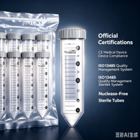Fournitures de laboratoire : Tube centrifuge autoportant stérile de 50 ml, tube en plastique jetable pour échantillons liquides, recherche biologique, usage médical