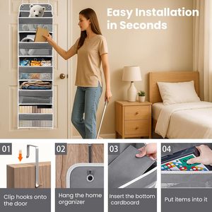 Over The Door Organizer 6 Shelves 10 Pockets Heavy Duty Mesh <b>Rack</b> For <b>Storage</b> Behind Doors On <b>Walls</b> - Product Image 6