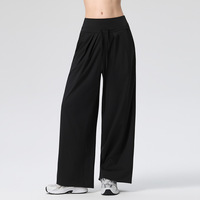 Pantalon de yoga taille haute pour femme, coupe large, élastique, respirant, écologique, doux, séchage rapide, drapé, idéal pour la danse - Vente en gros sur mesure