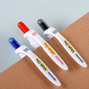 Genvana Vente directe en usine Stylo gel rétractable <span class=keywords><strong>Super</strong></span> Soft Grip 0.5mm Largeur de ligne Pointe de balle Grille en plastique Stylos gel de marque - Product Image 6