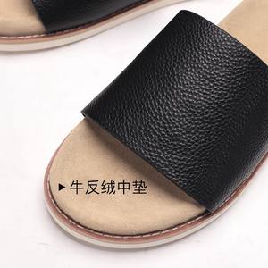 Sandales décontractées arabes XINZI RAIN à enfiler, logo personnalisé, en cuir véritable, respirantes, antidérapantes, pour femmes et hommes - Product Image 5