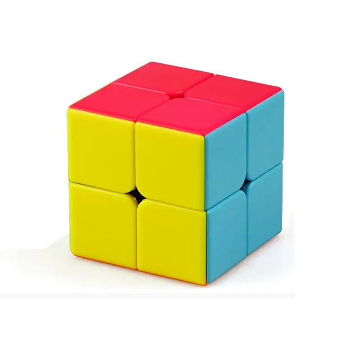 Cubo mágico dobrável de plástico, 2x2x2 cor simples 5x5x5cm educacional colorido com 2 camadas