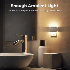 Luces nocturnas retroiluminadas LOHAS, enchufe en la pared, carcasa blanca, Sensor automático de <span class=keywords><strong>anochecer</strong></span> a <span class=keywords><strong>amanecer</strong></span>, lámpara LED para dormir, luz nocturna para habitación de niños - Product Image 4
