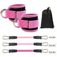 Ensemble de 6 tubes de tonification à sangles réglables pour entraînement de force, yoga, fitness, exercices des jambes, des fessiers et des muscles des hanches, et entraînement des chevilles