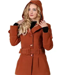 Ropa de abrigo para mujer, gabardina de lana de talla grande para mujer, chaquetas de invierno y otoño, abrigo de cuero Woo con cuello de piel hecho en Estambul Turkiye