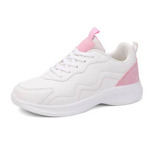 Zapatillas Deportivas Blancas para Mujer, Tacón Bajo, Parte Superior de PU, Diseño de Bloques de Color, Calzado Deportivo Informal para Correr, Gimnasio, Bádminton - Product Image 6