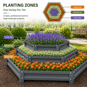Jardinière surélevée hexagonale multicouche en acier Aluzinc et magnésium pour aménagement paysager et culture de fleurs, vente en gros OEM ODM - Product Image 4