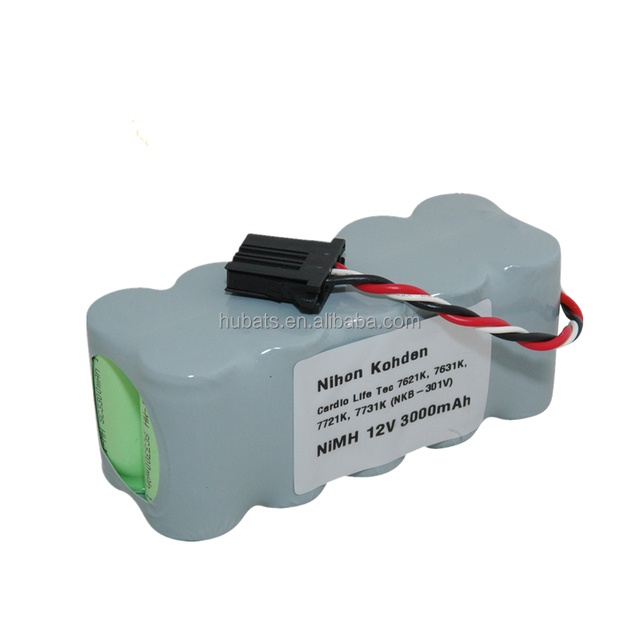 NKB-301V 3000mAh 12v Ni-MH Rechargeable Defibrillator Battery Replacement for NIHON KOHDEN TEC-7621 TEC-7631 TEC-7721 TEC7731