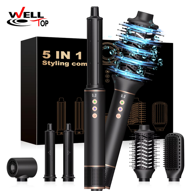 Welltop Professional Ionic Bldc High Speed 5 in 1 Multi Styler Hair Dryer with 1000W for Hotel & Travel Use