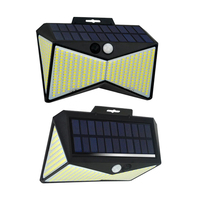 Lampe murale solaire à LED double face avec détecteur de mouvement, étanche, pour terrasse, balcon, jardin