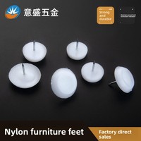 Pieds de meubles Yisheng Hardware, modèle 18, en nylon blanc épaissi, pour canapés, tables, chaises ; antidérapants et silencieux