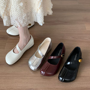 <span class=keywords><strong>Mocasines</strong></span> Retro Rojos de Una Sola Capa Antideslizantes para <span class=keywords><strong>Mujer</strong></span>, Primavera 2026, con Velcro, Estilo Mary Jane, Punta Pequeña, de Cuero, para Ir al Trabajo - Product Image 1