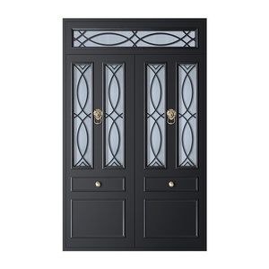 <span class=keywords><strong>Porte</strong></span> <span class=keywords><strong>d</strong></span>'<span class=keywords><strong>entrée</strong></span> double moderne en alliage zinc-fer de sécurité européenne pour appartement et villa - Product Image 2