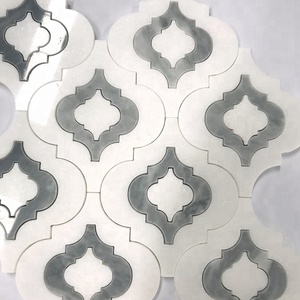 Azulejos de mosaico Waterjet con forma de linterna de mármol blanco para decoración del hogar - Product Image 3