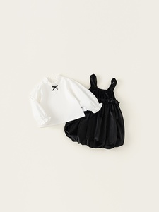 Traje de primavera y otoño para niñas, Vestido de manga larga, falda con lazo para niños, 2 piezas, ropa de moda para bebés y niños - Product Image 2
