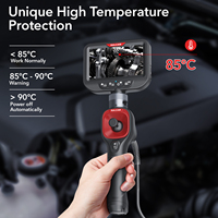 Endoscope USB 1MP, outil de diagnostic automatique à 4 voies et 360 degrés, caméra d'inspection de tuyaux à objectif unique de 6,2 mm, batterie, écran HD IPS