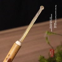 Cuillère d'oreille artisanale en bambou, bambou massif carbonisé de qualité supérieure, Mimikaki, outil de bien-être unique, héritage oriental, 12 cm