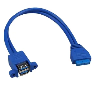 OEM ODM Customized Free Samples Drop Shipping Dual USB 3.0 Female Extension cable USB Panel mount Cable to Motherboard Header
