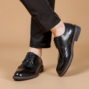 Zapatos Oxford Negros con Cordones y Punta Redonda, Suela de Goma, para Todas las Temporadas, Zapatos de Vestir para el Trabajo, Envío Directo - Product Image 3