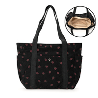 Sac à main d'été décontracté léger en velours côtelé imprimé fraises pour femme – Grande vente