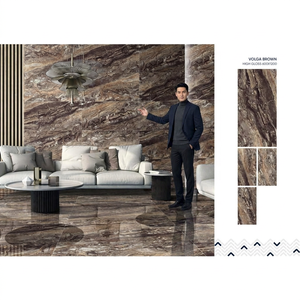 Gold Maquinna Marble Look Porcelain Floor Wall Tiles 600x1200mm Glossy Polished Interior Collection - Product Image 4