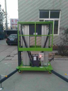 6-Meter pengangkat hidrolik kolom ganda, Platform kerja naik tinggi pengangkat gunting paduan aluminium baru dengan komponen Motor inti roda - Product Image 4