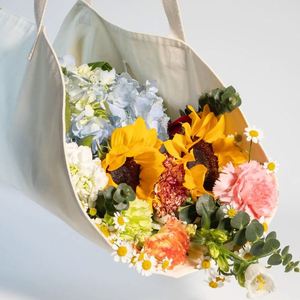 Handheld Canvas Bouquet Bag Wedding Party Baby <b>Shower</b> Supplies <b>Portable</b> Flower Carrier Bag Tote Bag - Product Image 2