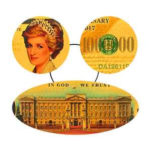 Wholesale Waterproof 20th Anniversary Commemorative British Princess <strong>Diana</strong> 1000000 Gold-Plated Banknote - Product Image 6