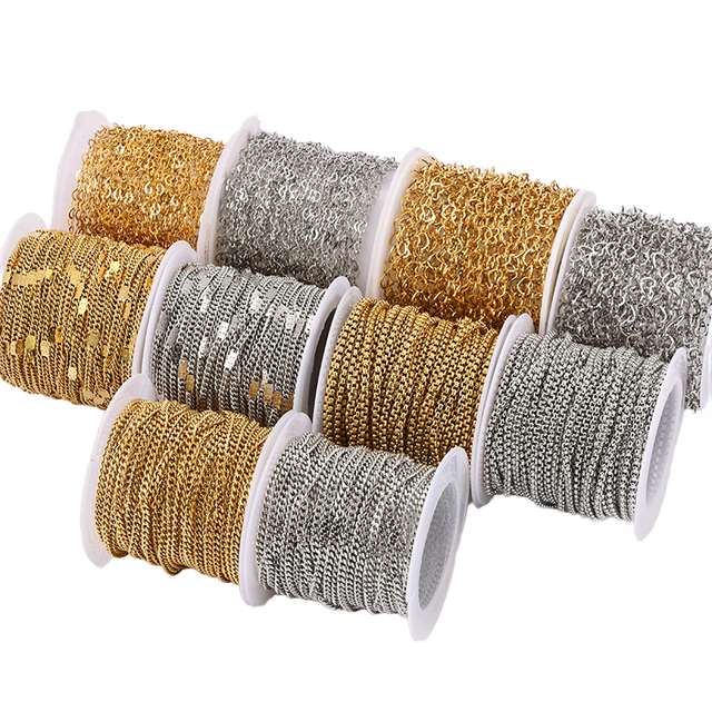 Jewelry Accessories Connector Good Grade Stainless Steel Silver 18K Rose Gold  Cutlery Set Metal Chains